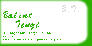 balint tenyi business card