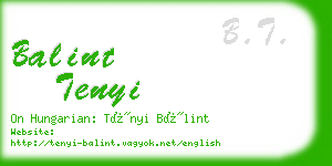 balint tenyi business card